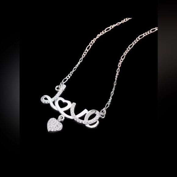 LOVE NECKLACE IN STERLING SILVER - Picture 1 of 3